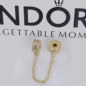 Pandora Shine Logo Safety Chain gold-plated